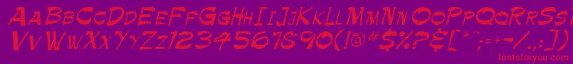 Paintbrush Font – Red Fonts on Purple Background