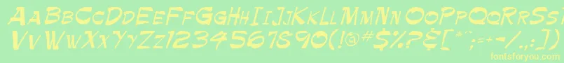 Paintbrush Font – Yellow Fonts on Green Background