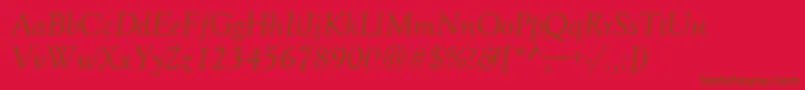 GoudyRetrospectiveSsiItalic Font – Brown Fonts on Red Background