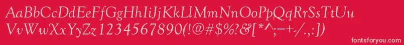 GoudyRetrospectiveSsiItalic Font – Pink Fonts on Red Background