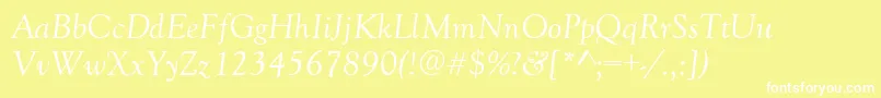 GoudyRetrospectiveSsiItalic Font – White Fonts on Yellow Background