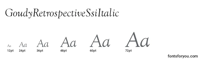 Größen der Schriftart GoudyRetrospectiveSsiItalic
