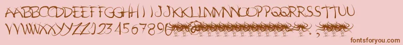Pelos Font – Brown Fonts on Pink Background