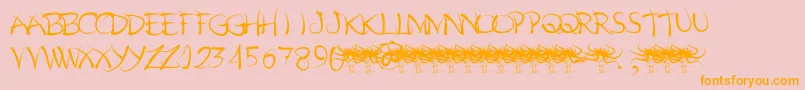 Pelos Font – Orange Fonts on Pink Background