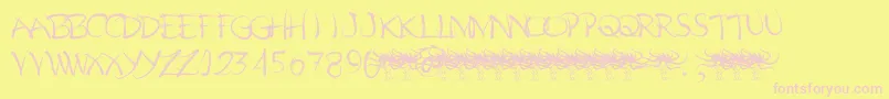 Więcej informacji o czcionce Pelos Czcionka Pelos – różowe czcionki na żółtym tle