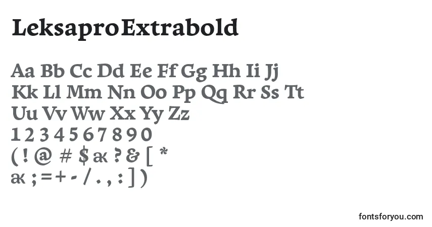 A fonte LeksaproExtrabold – alfabeto, números, caracteres especiais