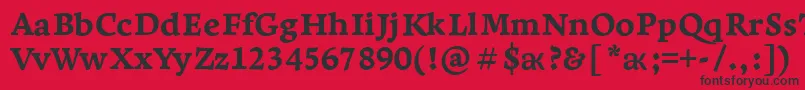 Czcionka LeksaproExtrabold – czarne czcionki na czerwonym tle