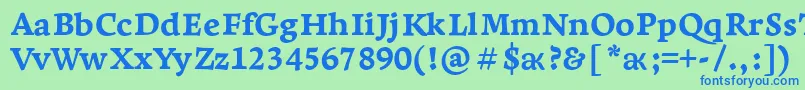 フォントLeksaproExtrabold – 青い文字は緑の背景です。