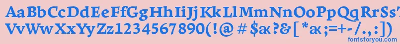LeksaproExtrabold-Schriftart – Blaue Schriften auf rosa Hintergrund