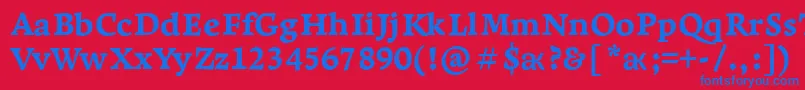 Шрифт LeksaproExtrabold – синие шрифты на красном фоне