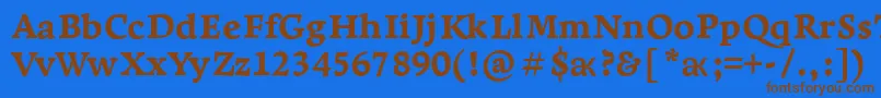 Шрифт LeksaproExtrabold – коричневые шрифты на синем фоне