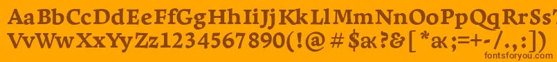 Czcionka LeksaproExtrabold – brązowe czcionki na pomarańczowym tle