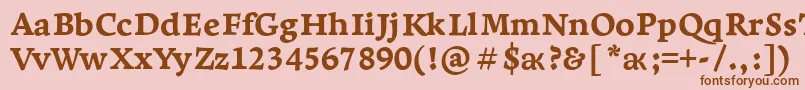 LeksaproExtrabold-Schriftart – Braune Schriften auf rosa Hintergrund