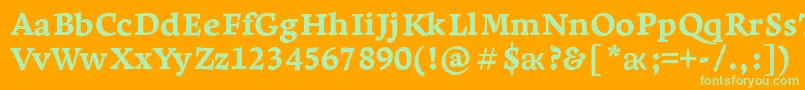 Шрифт LeksaproExtrabold – зелёные шрифты на оранжевом фоне