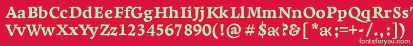 LeksaproExtrabold Font – Green Fonts on Red Background