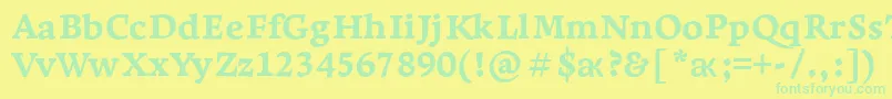 LeksaproExtrabold-Schriftart – Grüne Schriften auf gelbem Hintergrund