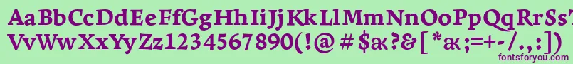 LeksaproExtrabold Font – Purple Fonts on Green Background