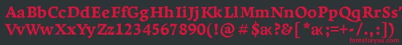 LeksaproExtrabold-Schriftart – Rote Schriften auf schwarzem Hintergrund
