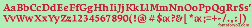 LeksaproExtrabold Font – Red Fonts on Green Background