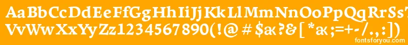 Шрифт LeksaproExtrabold – белые шрифты на оранжевом фоне