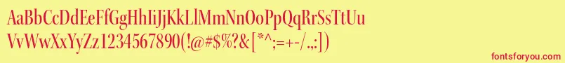フォントKeplerstdMediumcndisp – 赤い文字の黄色い背景