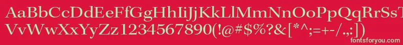 フォントKeplerstdExtsubh – 赤い背景に緑の文字