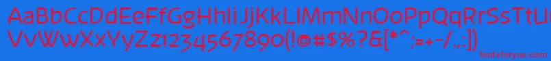 フォントBanksia – 赤い文字の青い背景