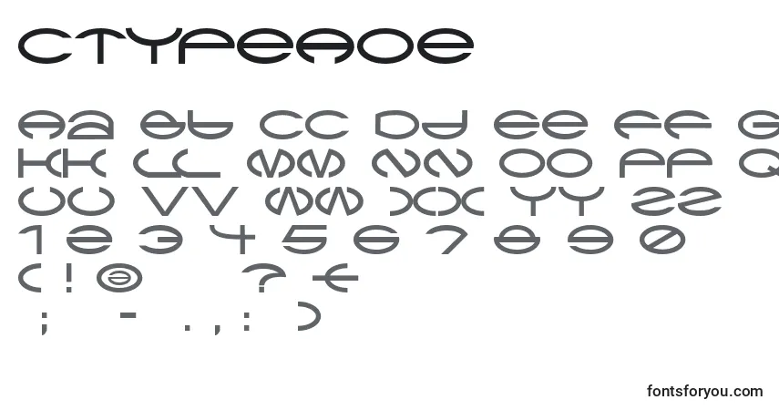 Schriftart CtypeAoe – Alphabet, Zahlen, spezielle Symbole