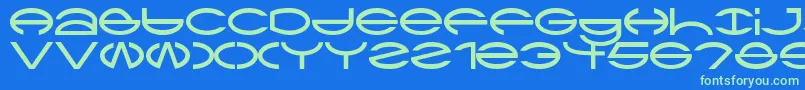 CtypeAoe Font – Green Fonts on Blue Background