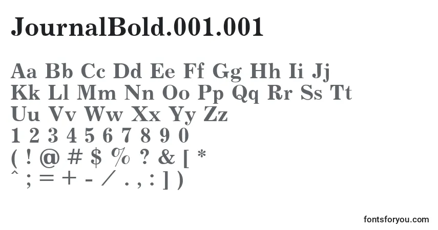JournalBold.001.001-fontti – aakkoset, numerot, erikoismerkit
