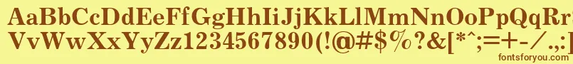 フォントJournalBold.001.001 – 茶色の文字が黄色の背景にあります。