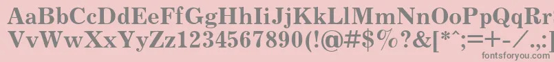 JournalBold.001.001-fontti – harmaat kirjasimet vaaleanpunaisella taustalla