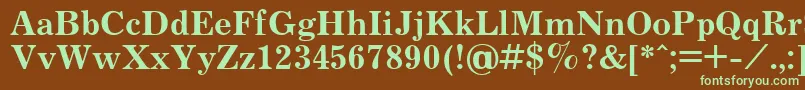 フォントJournalBold.001.001 – 緑色の文字が茶色の背景にあります。