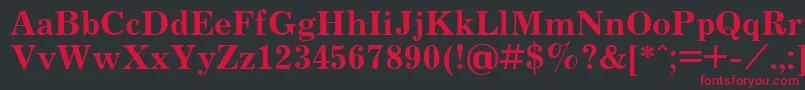 フォントJournalBold.001.001 – 黒い背景に赤い文字