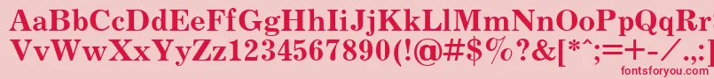 フォントJournalBold.001.001 – ピンクの背景に赤い文字