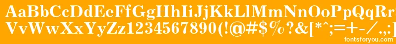 JournalBold.001.001-fontti – valkoiset fontit oranssilla taustalla
