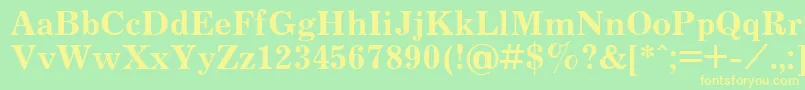 JournalBold.001.001-fontti – keltaiset fontit vihreällä taustalla