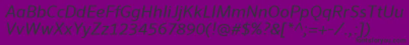 Fonte SeroWeBproItalic – fontes pretas em um fundo violeta