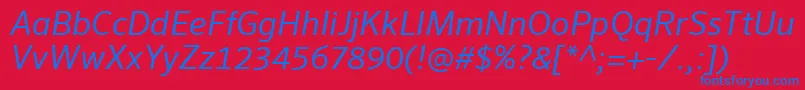 SeroWeBproItalic Font – Blue Fonts on Red Background