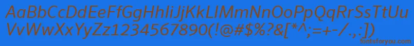 SeroWeBproItalic Font – Brown Fonts on Blue Background