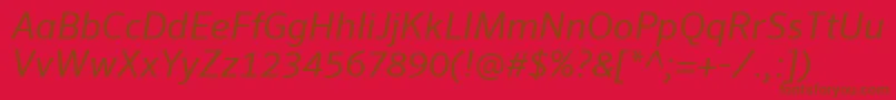SeroWeBproItalic Font – Brown Fonts on Red Background