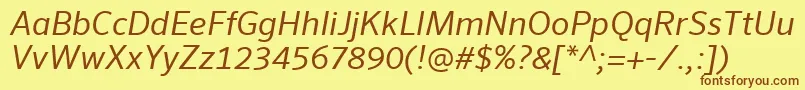 More about SeroWeBproItalic Font SeroWeBproItalic Font – Brown Fonts on Yellow Background