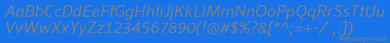 SeroWeBproItalic Font – Gray Fonts on Blue Background