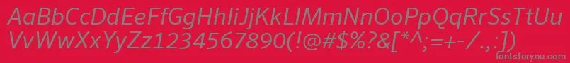 SeroWeBproItalic Font – Gray Fonts on Red Background
