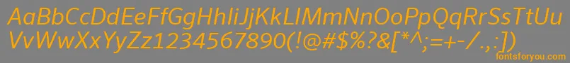 SeroWeBproItalic Font – Orange Fonts on Gray Background
