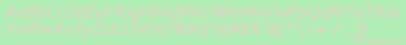 SeroWeBproItalic Font – Pink Fonts on Green Background