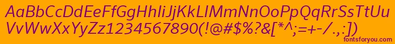 SeroWeBproItalic Font – Purple Fonts on Orange Background
