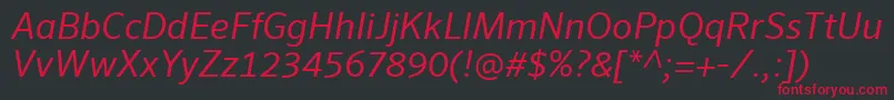SeroWeBproItalic Font – Red Fonts on Black Background