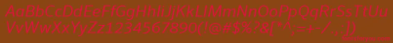 SeroWeBproItalic Font – Red Fonts on Brown Background