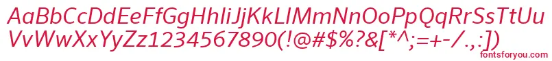 SeroWeBproItalic Font – Red Fonts on White Background